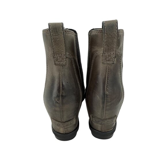 Sorel Joan of Arctic Wedge II Chelsea Ankle Boots Womens Size 7 Gray Leather - Picture 3 of 9
